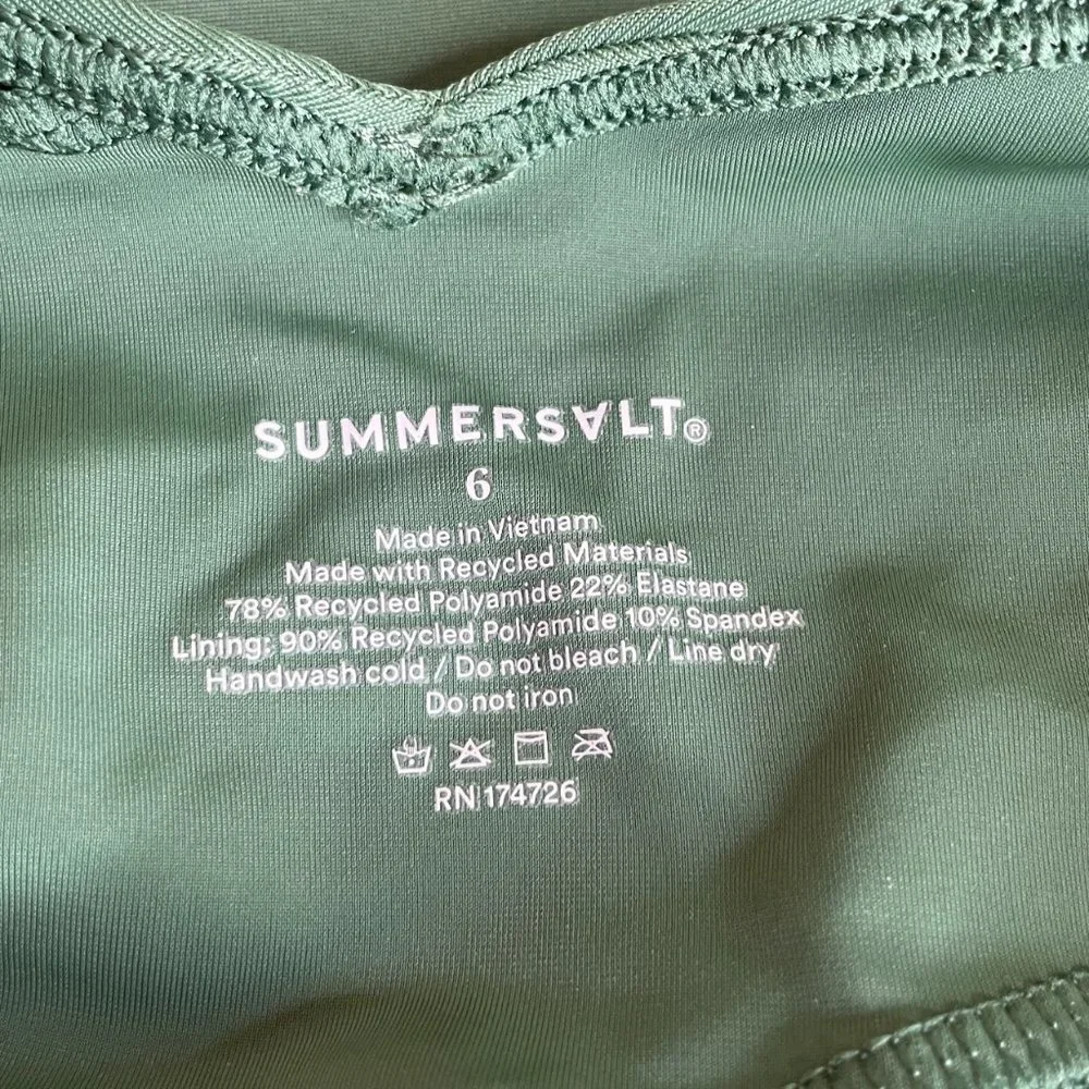 New SUMMERSALT Perfect Wrap One-Piece Olive Swimsuit Size 6 - Picture 12 of 16